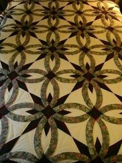 Lancaster County Amish Handmade King Size Wedding Star Quilt #86