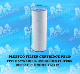 PLEATCO PA120 FOR CX1200RE HAYWARD C1200 POOL FILTER C 8412