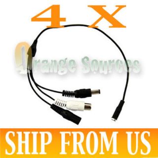 4pcs 12 All in one CCTV Security Camera Audio Cable Amplifier and 
