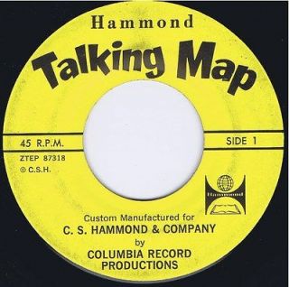 Hammond Talking Map C S HAMMOND & Co Vinyl 45 Record VG by COLUMBIA 