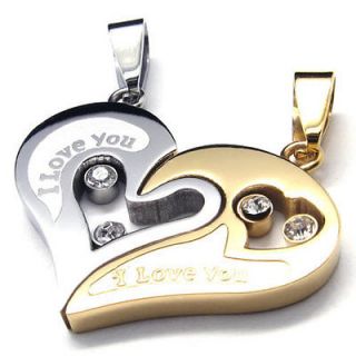 couples heart necklace in Necklaces & Pendants