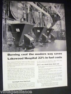 Burning Coal in Boiler Plant image of Hospital in Lakewood OH 1955 