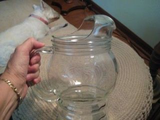 Vintage Water Ice Tea Kool Aid Pitcher Clear Glass