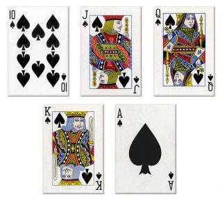 Royal Flush Vintage Playing Cards Fridge Magnet Set