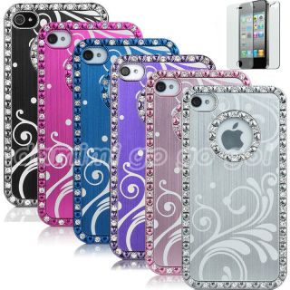   Bling Crystal Chrome Hard Case Cover For iPhone 4 4S Protector