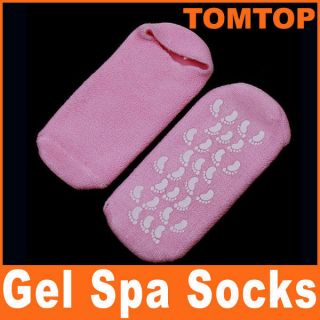   Soften Repair Cracked Skin Moisturizing Treatment Gel Spa Socks Pink