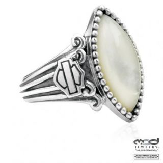 Harley Davidson MOD Jewelry Collection Mother of Pearl Filigree Ring 