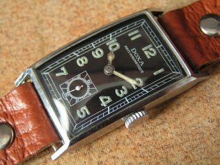Rare Vintage Rectangular Military DOXA Gents Wrist Watch WWII 1940s