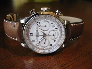 NEW Baume & Mercier Capeland Automatic Mens White Chronograph Watch 