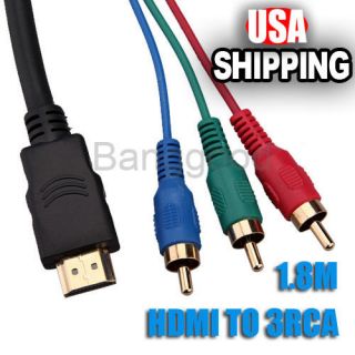 6ft HDMI to 3 RCA Male AV Audio Video Component Converter Cable For 