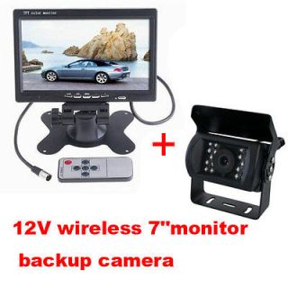 Car TFT LCD Monitor +Wireless IR Car Rear View Backup Camera Kit 4 