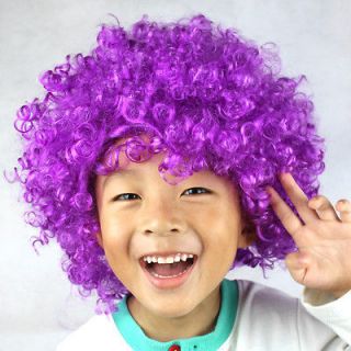   Party Rainbow Afro Clown Child Adult Costume Cosplay Wig HairPurple
