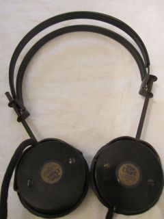 Vintage THE CHIEF Short Wave Radio Bakelite Headphones