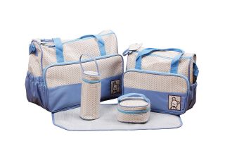 Bundle Monster 5in1 Large Small Baby Diaper Bag Tote Changing Pad 