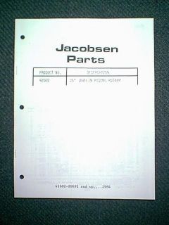 JACOBSEN 26 JAVELIN RIDING MOWER PARTS MANUAL