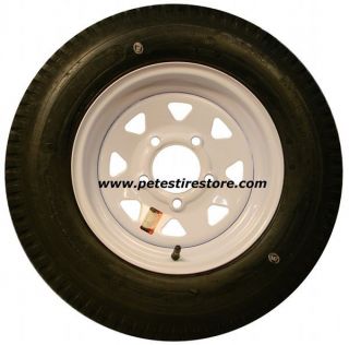   Towmaster Trailer Tire and White Spoke Wheel 5.30x12 (5 Lug) (6 Ply