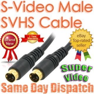 SVHS S Video Mini Din 4 Pin Male PC Laptop HD TV DVD Cable Lead 1M 1 