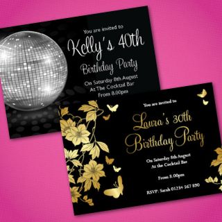 Personalised Birthday Invitations 18th 21st 30th 40th