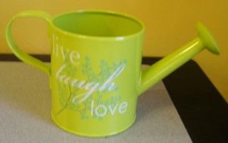 Wonderful Steel Watering Can 1/2 Gallon, 2 Liter, Green, Live Laugh 