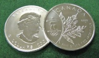 2008 Canada $5 Vancouver Olympic Privy Mark 1oz. Silver Maple Leaf