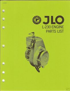 JLO 230 SNOWMOBILE ENGINE PARTS MANUAL