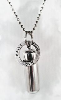 INFINITY RING Love/Hope/Faith   20 CREMATION URN NECKLACE with Pouch 