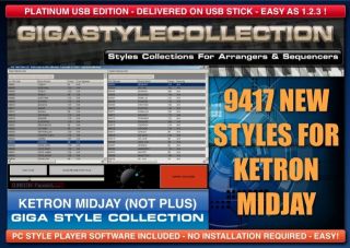 9400 NEW Styles for KETRON MIDJAY (First One) + PC Style Player on USB 