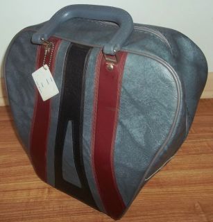 Vintage Bowling Ball Bag RETRO BRUNSWICK Blue Gray Black & Burgundy
