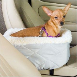 CAR CONSOLE DOG SUV SMALL GREY WOOL BED BOOSTER SEAT