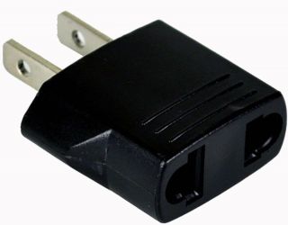 GS10 2 Prong European (Round) to American (Flat) Wall Outlet Plug 
