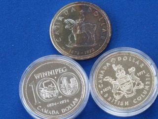 1971, 1973 And 1974 Canada Silver Dollar Lot Of 3 B0216L