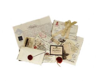 Folch Artisan Crafted Letters with Seals and Ribbon Dollhouse 