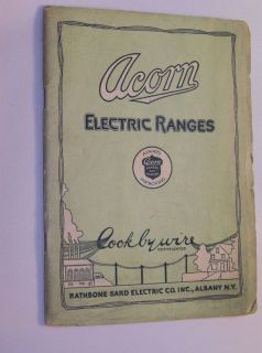 VINTAGE 1917 ACORN ELECTRIC RANGE/STOVE CATALOG PRICES COOK BY WIRE 