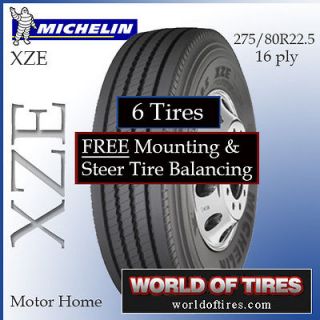 tires Michelin XZE 275/80R22.5 motor home tires rv tires 275 80 