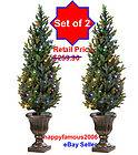 ARTIFICIAL CHRISTMAS TREE 5 TALL PLANTER STAND 70 LED LIGHT INDOOR 