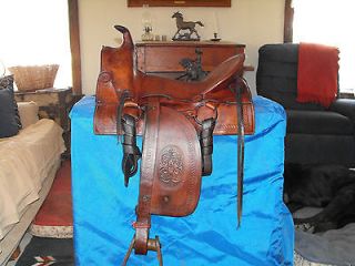 Antique Western Saddle, 14 seat Bright 100 year old collectible