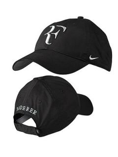   Nike Hat Cap RF ROGER FEDERER Black/White Tennis Hybrid Dri Fit NWT