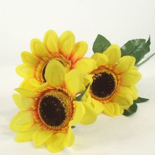   LARGE Head Sunflower Spray Artificial Silk Flowers with FOLIAGE