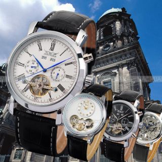   Tourbillion/ Semi Automatic /Special Style Leather Men Watch Gift