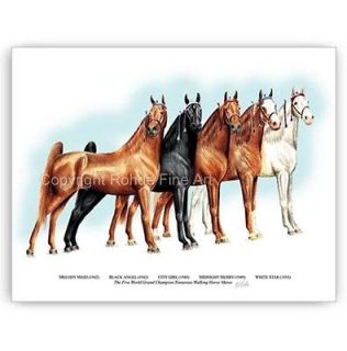  WALKER walking HORSE ART   WGC Mares RARE artwork signed Rohde   NICE