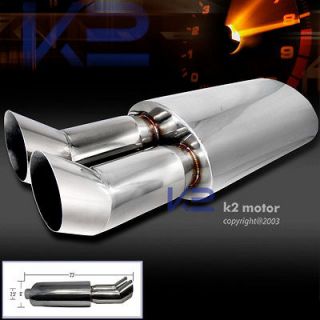   Style Black Exhaust Muffler w/ Dual Tip (Fits More than one vehicle