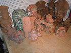 COLLECTION OF VINTAGE MAYAN HAND MADE TERRA COTTA POTTERY FIGURES