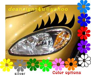   eyelashes decals headlight car chrysler black eyelash auto new light
