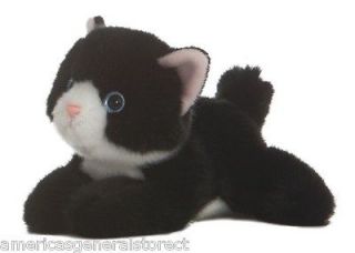   BLACK & WHITE CAT by Aurora plush 6 long stuffed animal toy kitty