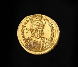   Late Roman Byzantine Solid Gold Emperor Theodosius II Solidus Coin