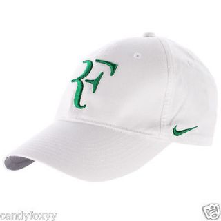   Federer 2012 Wimbledon Open Hybrid RF Tennis Cap Hat White Green BNWT
