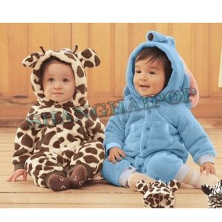 Zebra/Giraffe Baby Romper Hoodie Babygro Infant Toddler Costume 