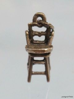   STERLING SILVER MECHANICAL BABY HIGH CHAIR CHARM FOR A BRACELET