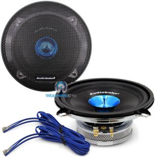AS15N   AUDIOBAHN 5.25 DUAL CONE CAR SPEAKERS WITH COVER GRILLS NEW
