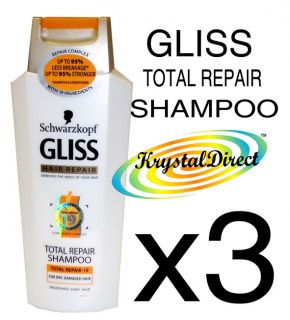 3x Schwarzkopf Gliss Shampoo Total Repair 250ml